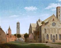 The Mariaplaats with the Mariakerk in Utrecht - Питер Янс Санредам