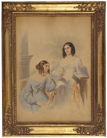 The countesses Anna and Josefa Thun-Hohenstein (born respectively 1815) - Alexander Clarot