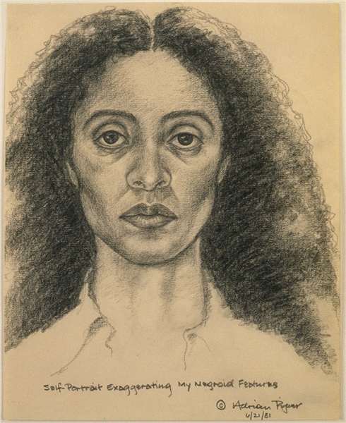 Self Portrait Exaggerating My Negroid Features, 1981 - Adrian Piper