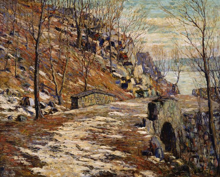 Road down the Palisades, c.1911 - Ernest Lawson