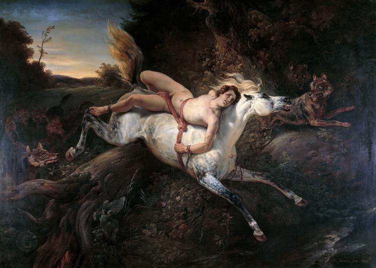 Mazeppa and the Wolves, 1826 - Орас Верне