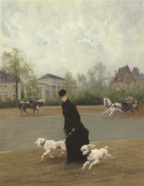 Elegant in Bois de Bologne, c.1877 - Maurice Poirson