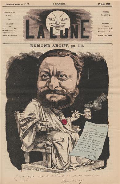 Caricature of Edmond About, 1867 - Андре Жилль