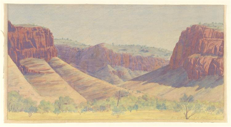 Central Australia Landscape, c.1939 - Albert Namatjira