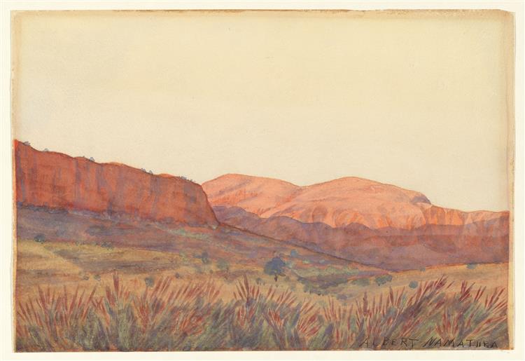 Sunset in Ormiston Gorge, 1939 - Альберт Наматжира