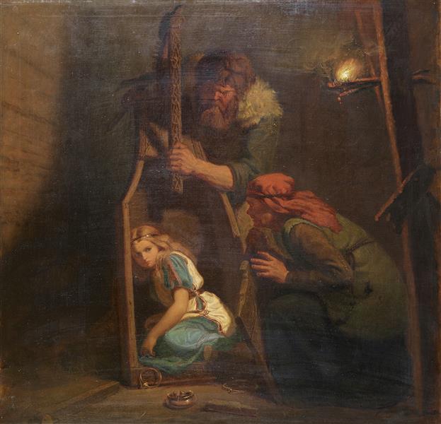 Aslaug in the Harp, 1856 - Мортен Эскиль Винге