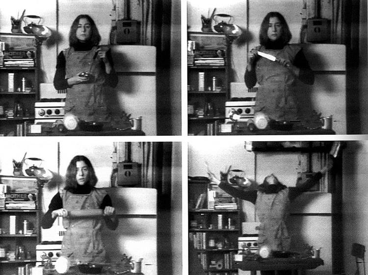 Semiotics of the Kitchen (film stills), 1975 - Martha Rosler