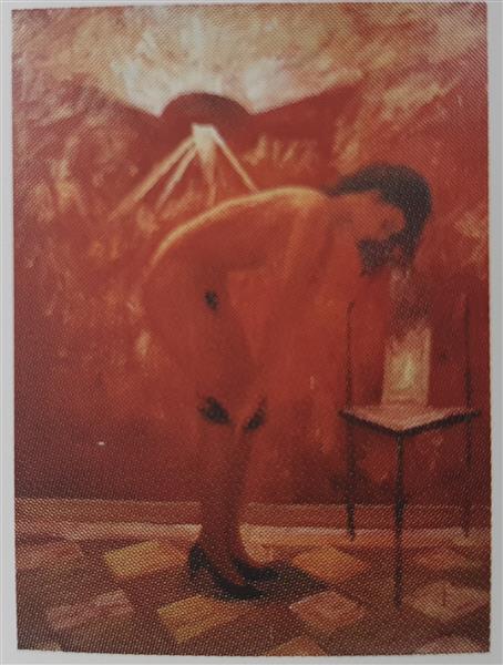 Girl taking off her panties, 1992 - Oleg Holosiy