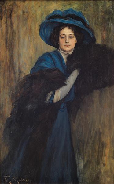 Portrait Of Lady In Blue, c.1897 - c.1905 - Raimundo de Madrazo