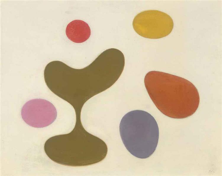 Six Forms on a White Ground, 1963 - Paule Vézelay