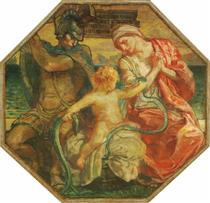 Hercules the Infant Strangling the Serpents - Violet Oakley