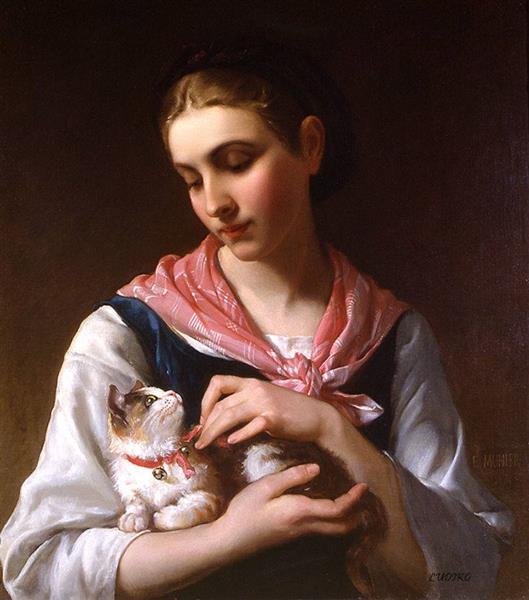 The favourite Kitten, 1874 - Эмиль Мюнье