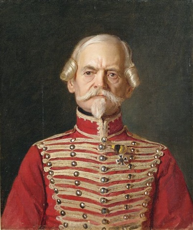 Portrait of an officer in a hussar uniform, 1864 - Karl Gussow
