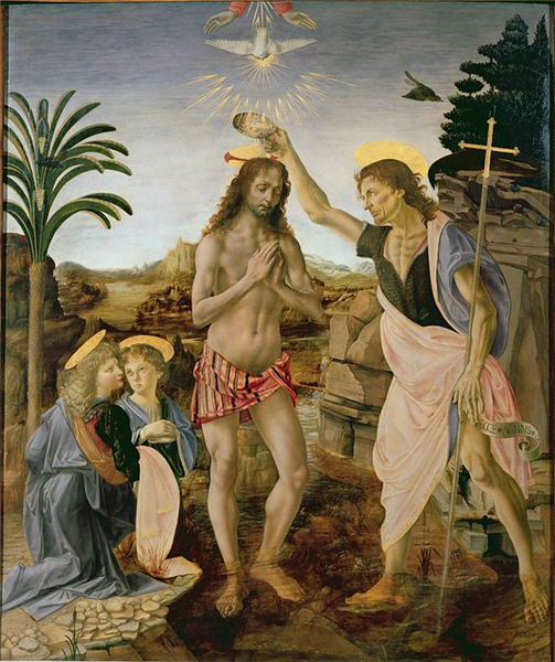 леонардо да винчи картина христа крещение
