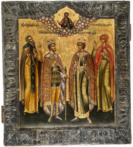 Saint Pakhomy, Alexander Nevsky, Dmitry and Mary Magdalene, c.1750 - Orthodox Icons