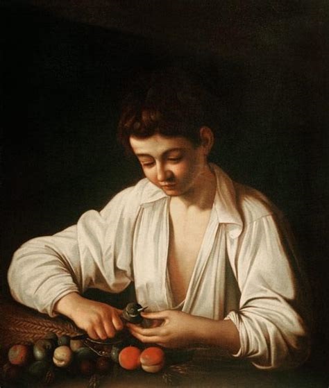 Garçon pelant un fruit, 1592 - 1593 - Le Caravage