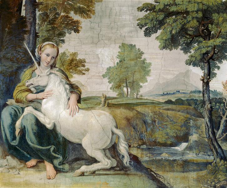 Virgin and Unicorn (A Virgin with a Unicorn), 1602 - Domenico Zampieri