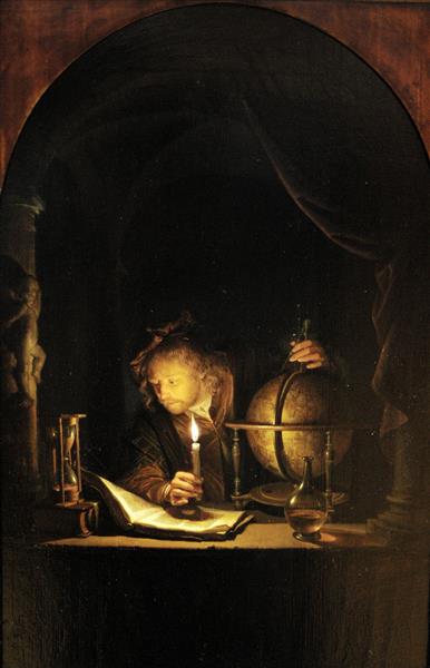 Astronomer by Candlelight, c.1665 - Gerrit Dou - WikiArt.org
