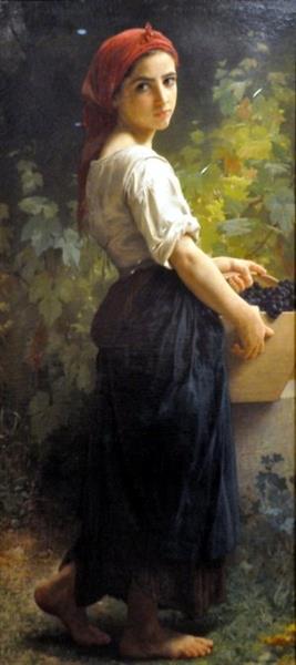 Girl with Grapes, 1875 - 布格羅