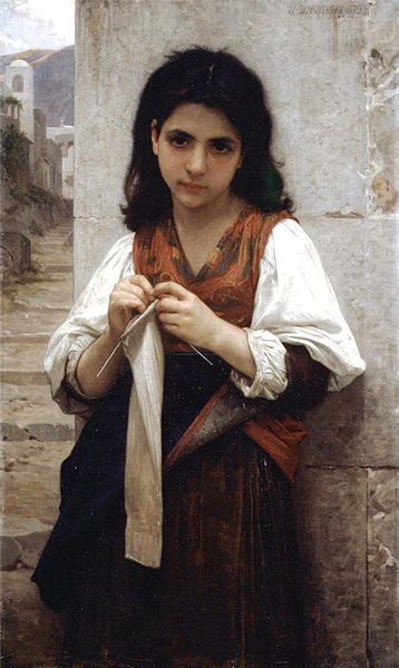 The Little Knitter - William Adolphe Bouguereau