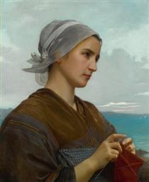 Breton Knitter - William-Adolphe Bouguereau