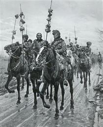 Bengal Lancers Returning from Port Arthur After the Capture of Neuve Chapelle (10 April 1915) - Fortunino Matania