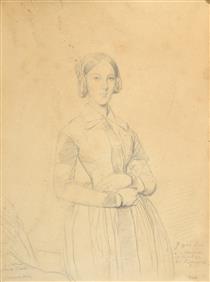 Sketch-Portrait de la contesse Alphonse Gérard de Rayneval (After Ingres) - Henri Lehmann