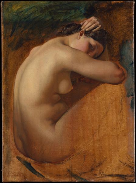 Study of a Female Nude, 1840 - Анри Леман
