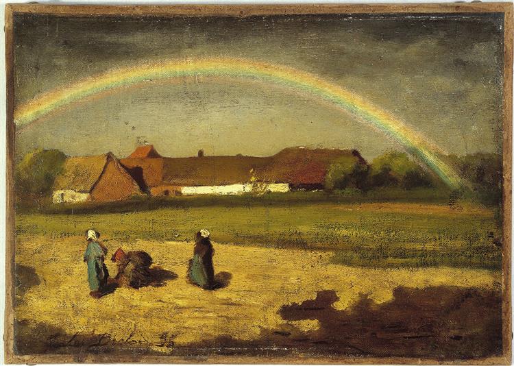 The rainbow in Courrières, 1855 - Жюль Бретон