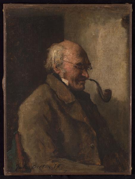 The man with the pipe, 1860 - Жюль Бретон