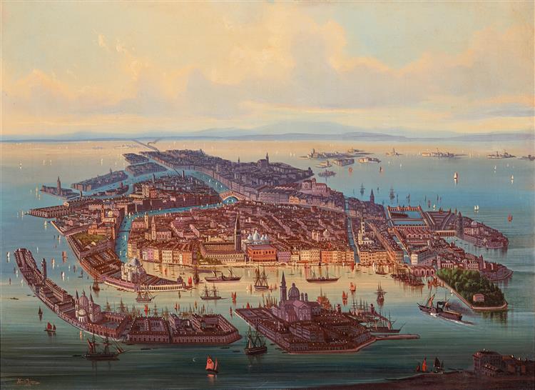 A Panoramic View of Venice, 1867 - Albert Rieger