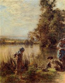 Fisherman and his family - Леон Лермитт