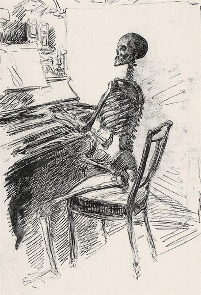 Death at the Piano, c.1890 - Marija Wassiljewna Jakuntschikowa