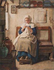 Breton peasant girl - Jules Trayer