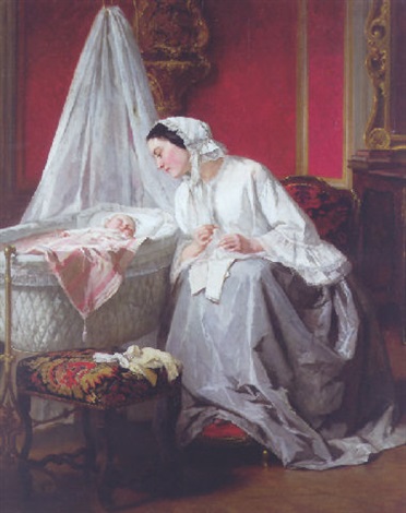 A tender moment, 1859 - Jules Trayer