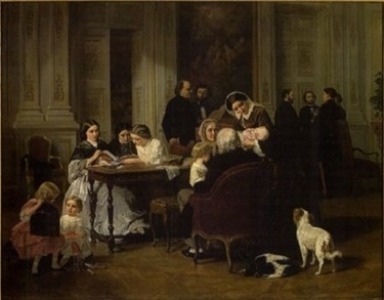 Family meeting, 1859 - Jules Trayer