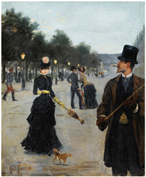 Elegants wandering in Paris - Louis Abel-Truchet