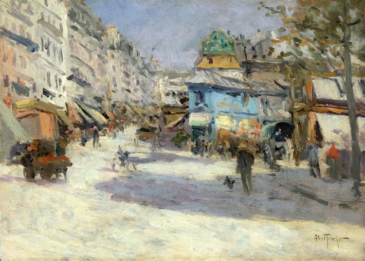 Rue Lepic, the corner of Rue Puget and Place Blanche, c.1890 - Louis Abel-Truchet