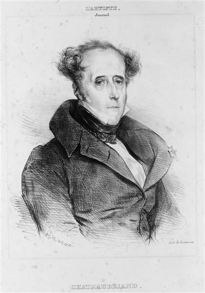 François-René de Chateaubriand, French writer, politician and diplomat, 1820 - Ашиль Девериа