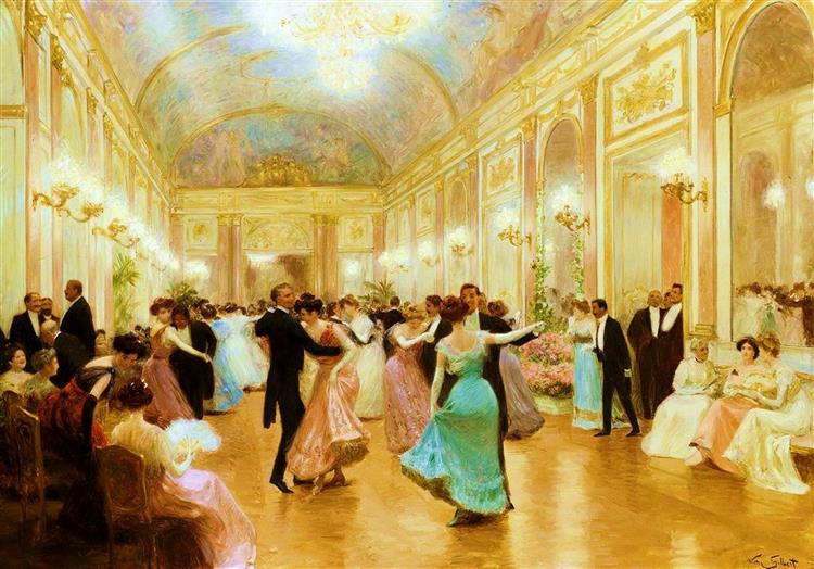 The ball, one elegant evening, c.1890 - Віктор Жільберт
