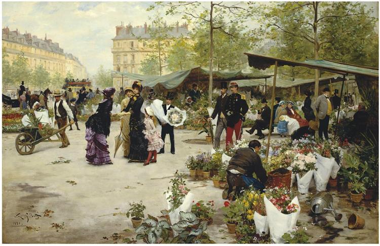 The lower market, 1881 - Віктор Жільберт