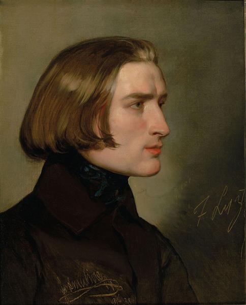 Portrait of Franz Liszt (9 May 1838), 1838 - Frederico de Amerling