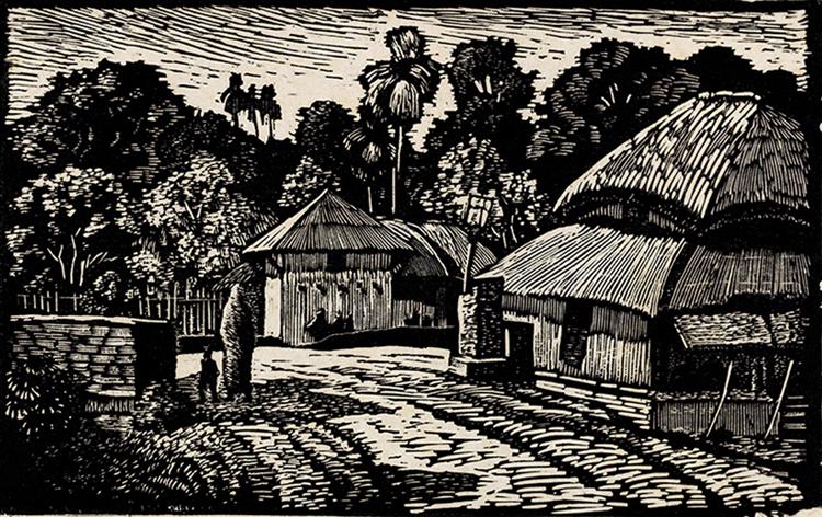 Bakura Landscape, 1942 - Safiuddin Ahmed