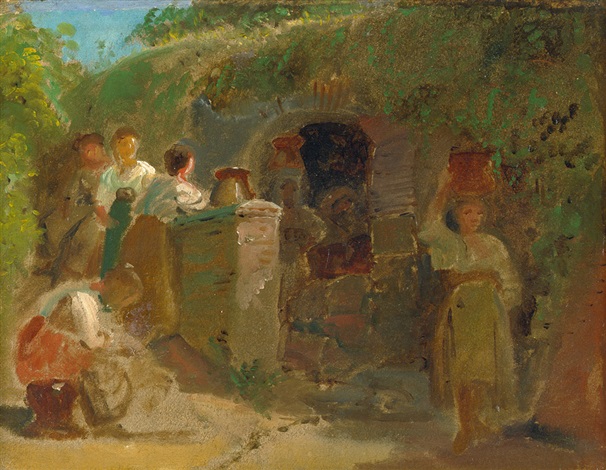 Water carriers at a well in the Roman Campagna - Ernst Meyer