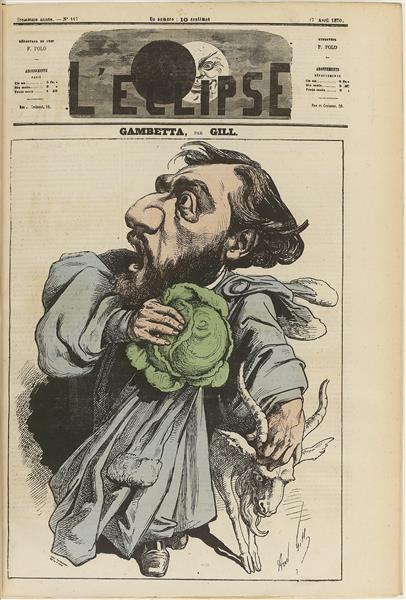 Caricature of Léon Gambetta, 1870 - Андре Жилль