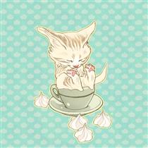 Cat in mug - Claire Wendling