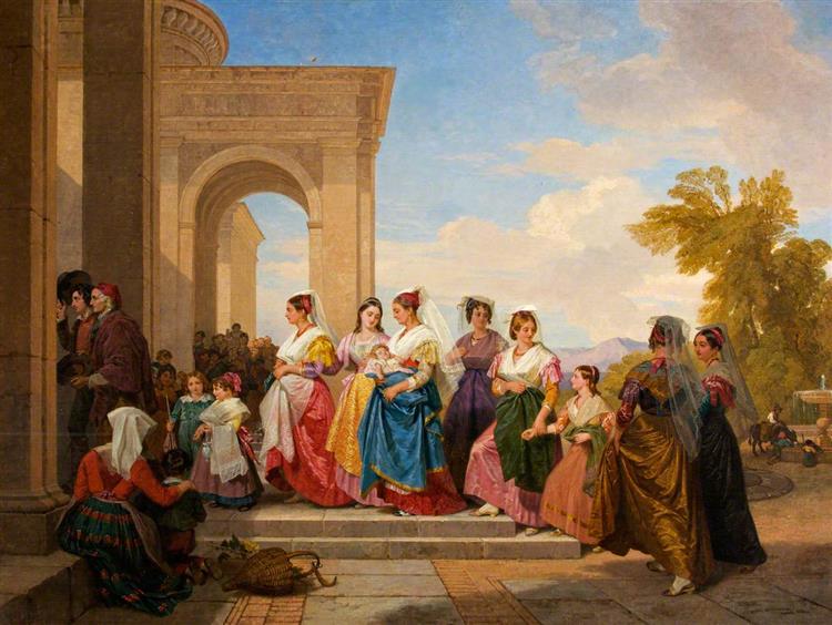 Procession to the Christening near Araccia, c.1833 - Penry Williams