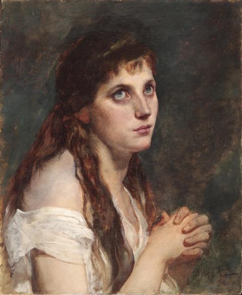 Girl with folded hands, 1880 - Франческо Хайес