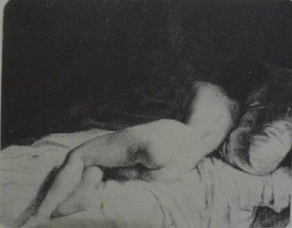 Nude woman lying from the back, c.1860 - Francesco Hayez