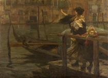 The crossing or The sailor's departure - Alessandro Milesi